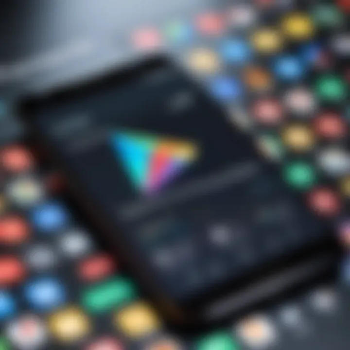 Navigating the Google Play Store interface for downloading games