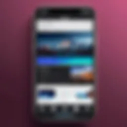 Interface of Adobe video editing app on iPhone showcasing timeline features
