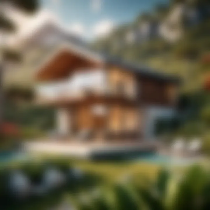 Stylish outdoor setting of a vacation rental with nature view