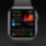 A close-up view of the Apple Watch displaying health metrics