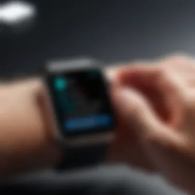 A user interacting with productivity apps on the Apple Watch