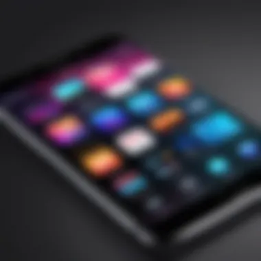 Mobile Music Download Applications Mobile screen displaying various music download apps