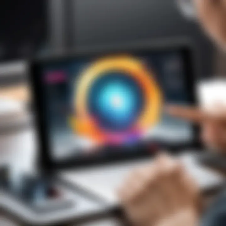 A user engaged with video editing on a tablet, showcasing creativity.