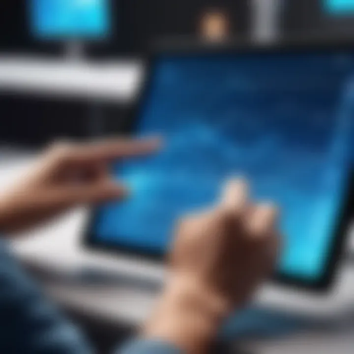An artist using a tablet to create animated sequences.
