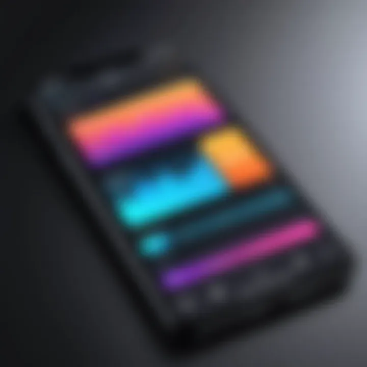A sleek mobile interface displaying a video editing app.