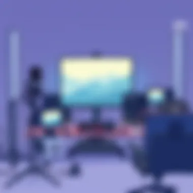 Gaming setup with recording tools