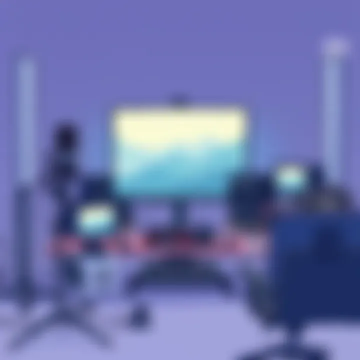 Gaming setup with recording tools