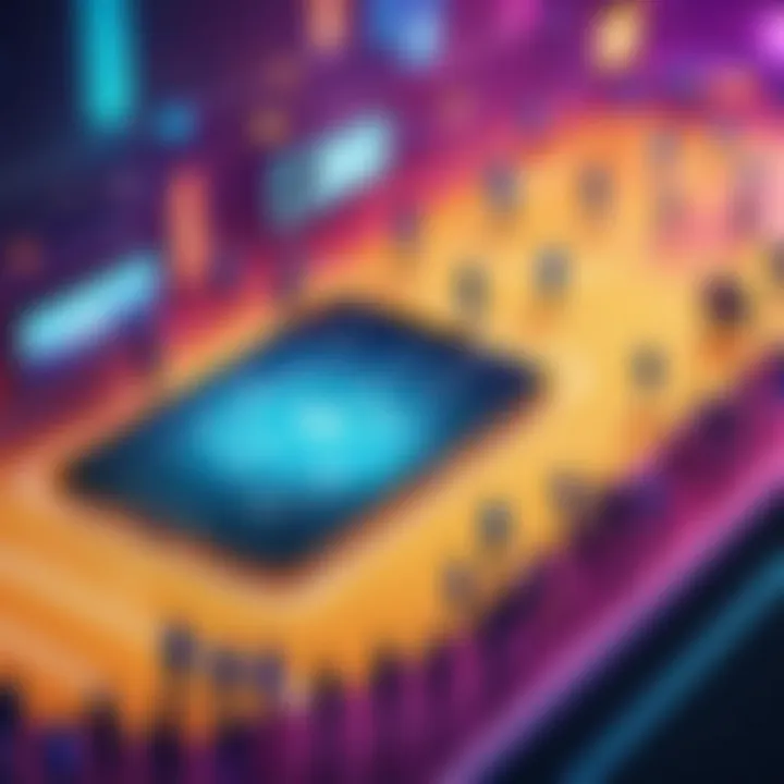 A vibrant scene from a multiplayer game highlighting community interaction and teamwork.