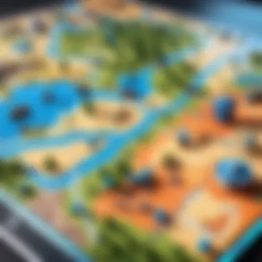 Strategic Gameplay Overview An artistic representation of a strategy game displaying tactical map and gameplay elements.