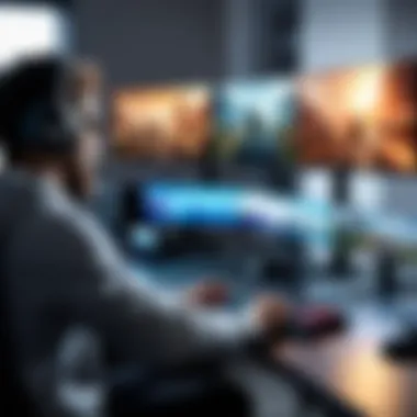 Gamers Using Capture Software Gamers utilizing video capture software during gameplay
