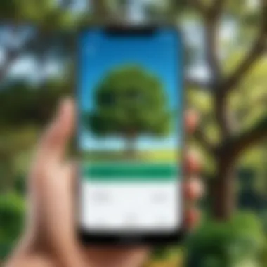 User Interface of a Tree Identification App User interface of a popular tree identification app