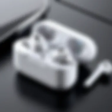 Stylish Apple AirPods Display A stylish pair of Apple AirPods showcased prominently