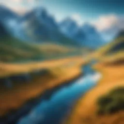 Blurring effect applied to a scenic landscape