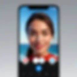 Close-up view of a smartphone screen displaying the FaceTime interface.