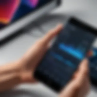 A user adjusting audio settings on a music player app.