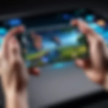 User Experience with iPhone Gaming Pads User experience with an iPhone gaming pad in action during gameplay