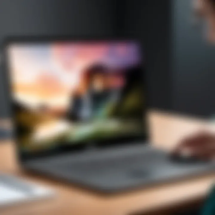 User interacting with a Chromebook showcasing usability