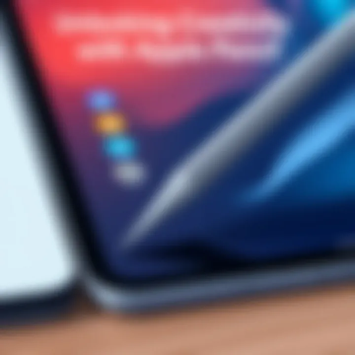 Close-up of Apple Pencil paired with iPad showing creative potential