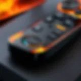 Close-up view of a Fire TV remote showing buttons