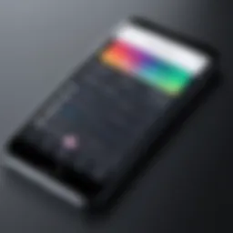 An elegant representation of an iPhone displaying a call recording application interface.