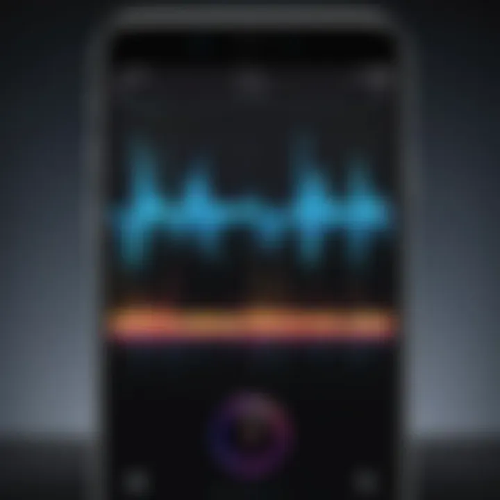 An edited audio waveform displayed on an iPhone screen.
