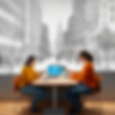 An artistic representation of community engagement features in drawing applications.