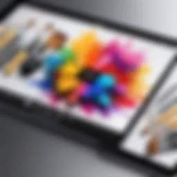 A vibrant digital canvas showcasing various brushes and tools available in drawing applications.