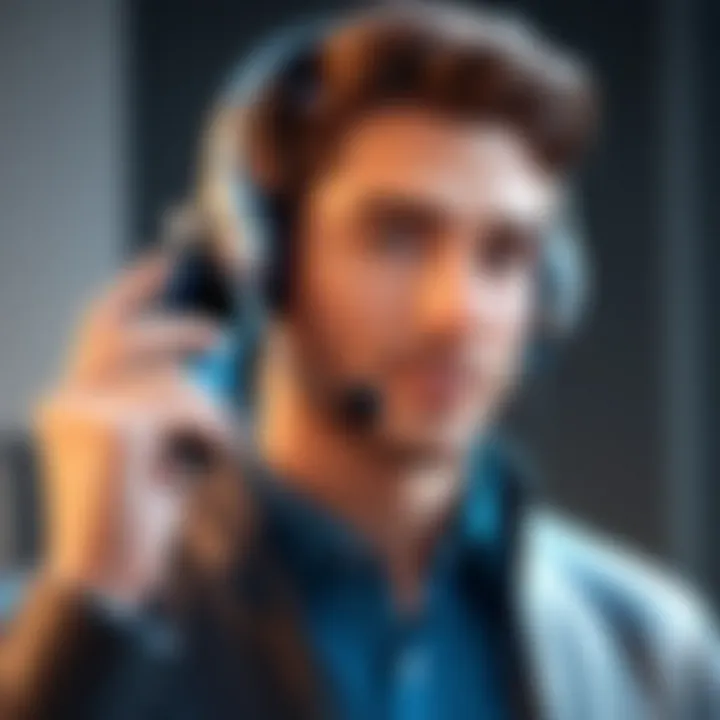User interacting with a phone call recording application