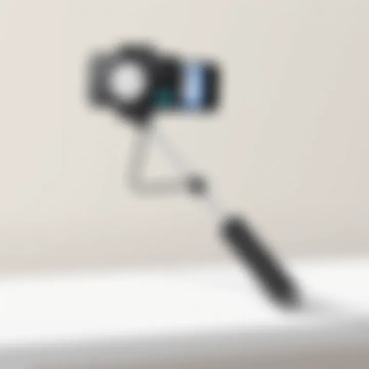 Compact selfie stick with Bluetooth remote