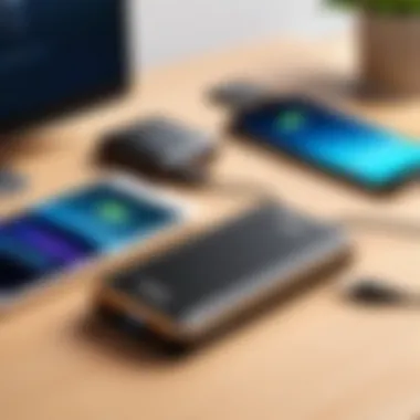 Device Compatibility with Imuto Power Bank Imuto power bank placed beside various devices it can charge.