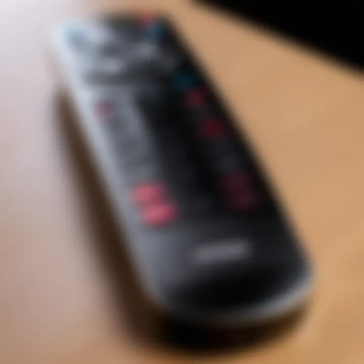 User interface of LG eARC soundbar remote control.