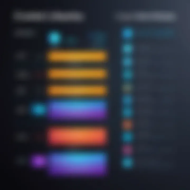 Comparative chart of content libraries