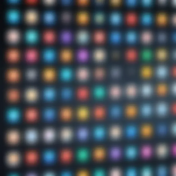 Visual representation of various app icons showcasing creative designs
