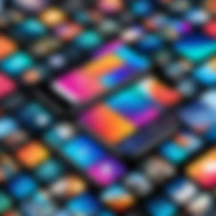 A vibrant layout showcasing a variety of images. Colorful collage layout