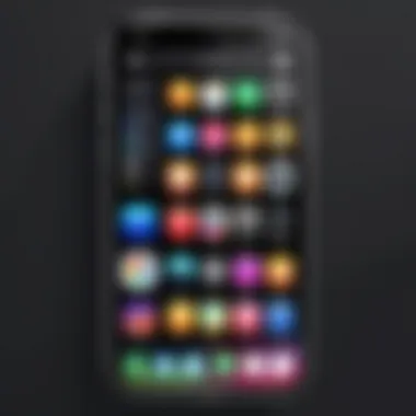 Creative Arrangement of iPhone Apps A creative arrangement of app icons and widgets on an iPhone home screen reflecting personal style