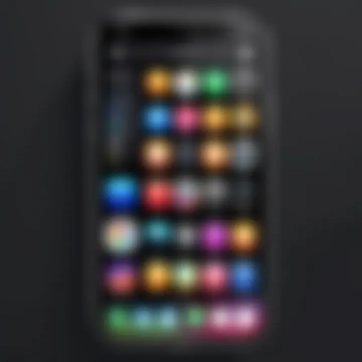 Creative Arrangement of iPhone Apps A creative arrangement of app icons and widgets on an iPhone home screen reflecting personal style