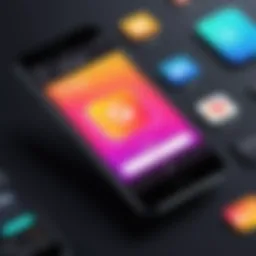 Mobile device displaying a vibrant GIF creation app interface