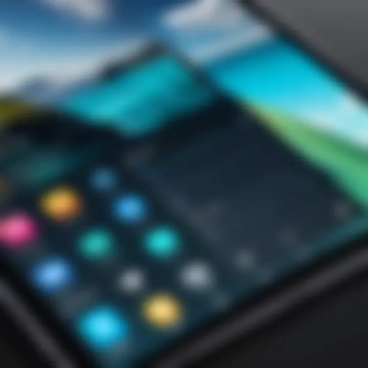 A close-up of a tablet screen featuring customizable live wallpaper options