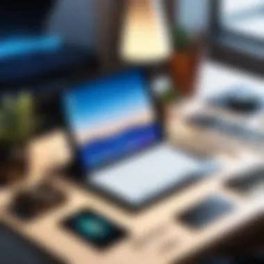Creative Workspace with iPad Scene depicting a creative workspace with iPad and instruments