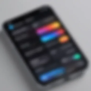 Detailed view of widget options on iPhone