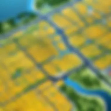 Exploring Digital Mapping and Area Calculation Illustration of digital mapping features with area calculations