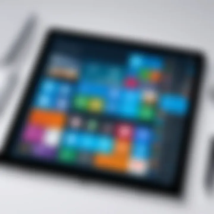 Diverse Operating Systems on a Tablet A tablet showcasing different operating systems on its screen