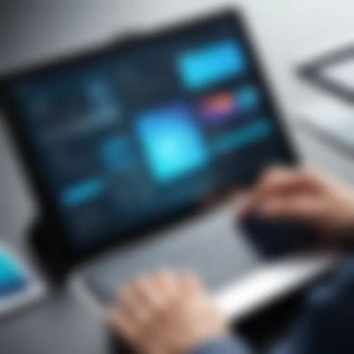 User Experience with Tablet Interfaces User engaging with a tablet featuring an intuitive interface