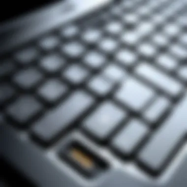Keyboard Design and Usability Close-up of a touchscreen Chromebook keyboard highlighting its design and layout