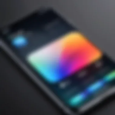 Vibrant iPhone themes displayed on a screen