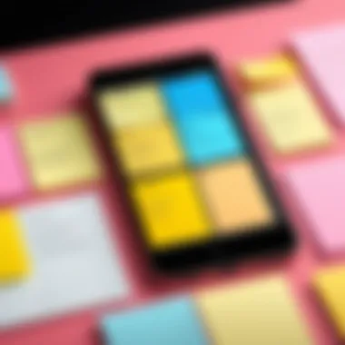 Sticky Notes App Interface Interface of Sticky Notes app showcasing various note styles