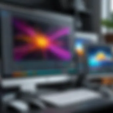 Screen showcasing various digital art software interfaces