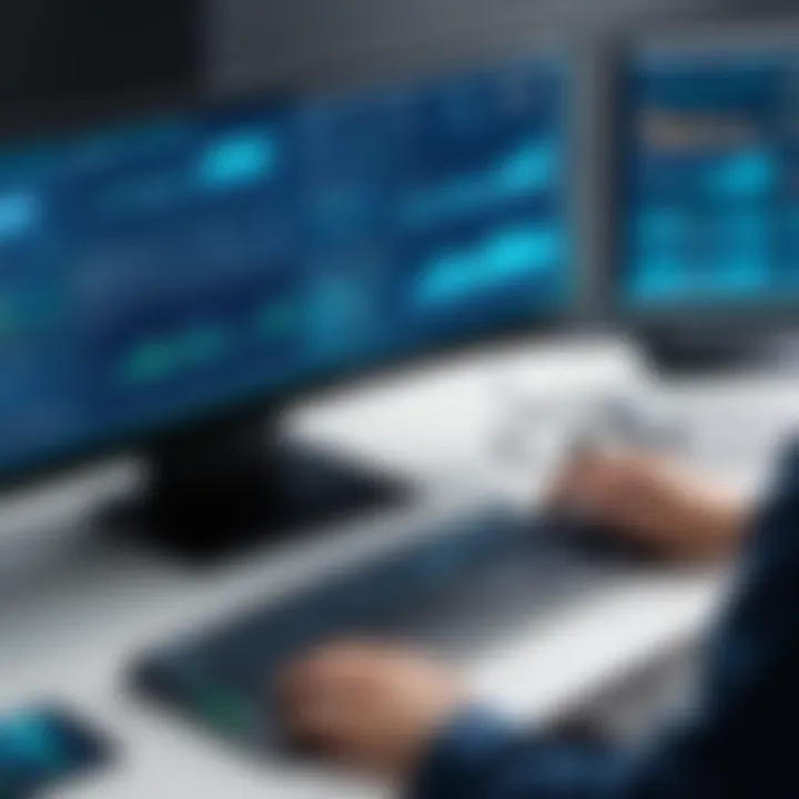 A technician analyzing network performance with diagnostic tools