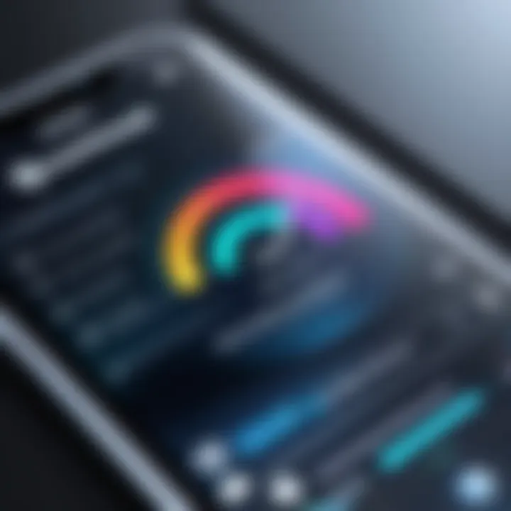 A smartphone displaying WiFi settings and performance metrics