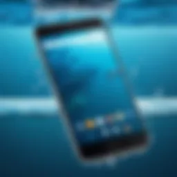 A smartphone submerged in water with bubbles